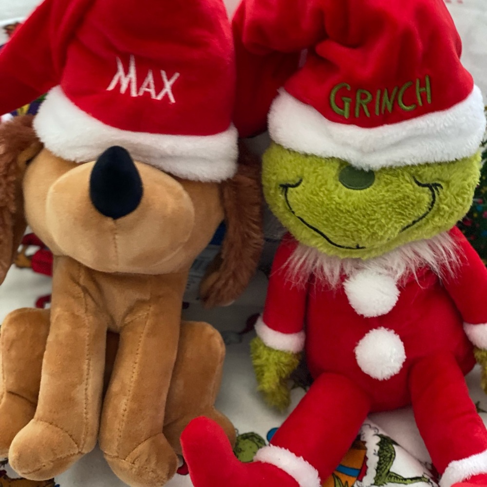 Grinch and max soft plush